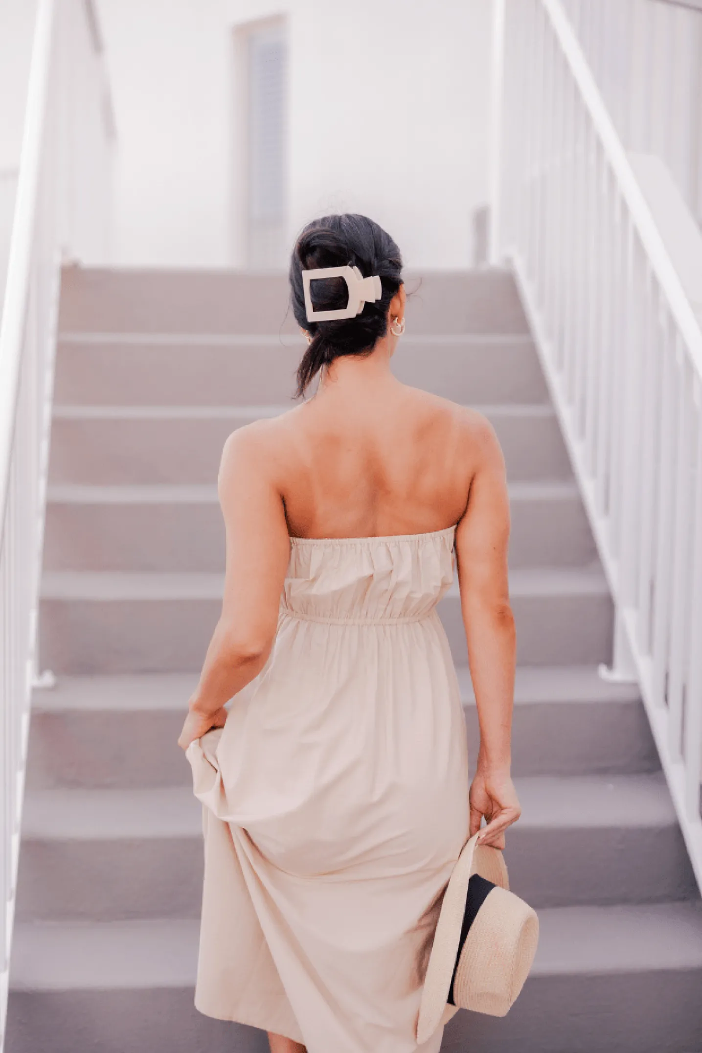 Almond Beige Large Flat Square Hair Clip