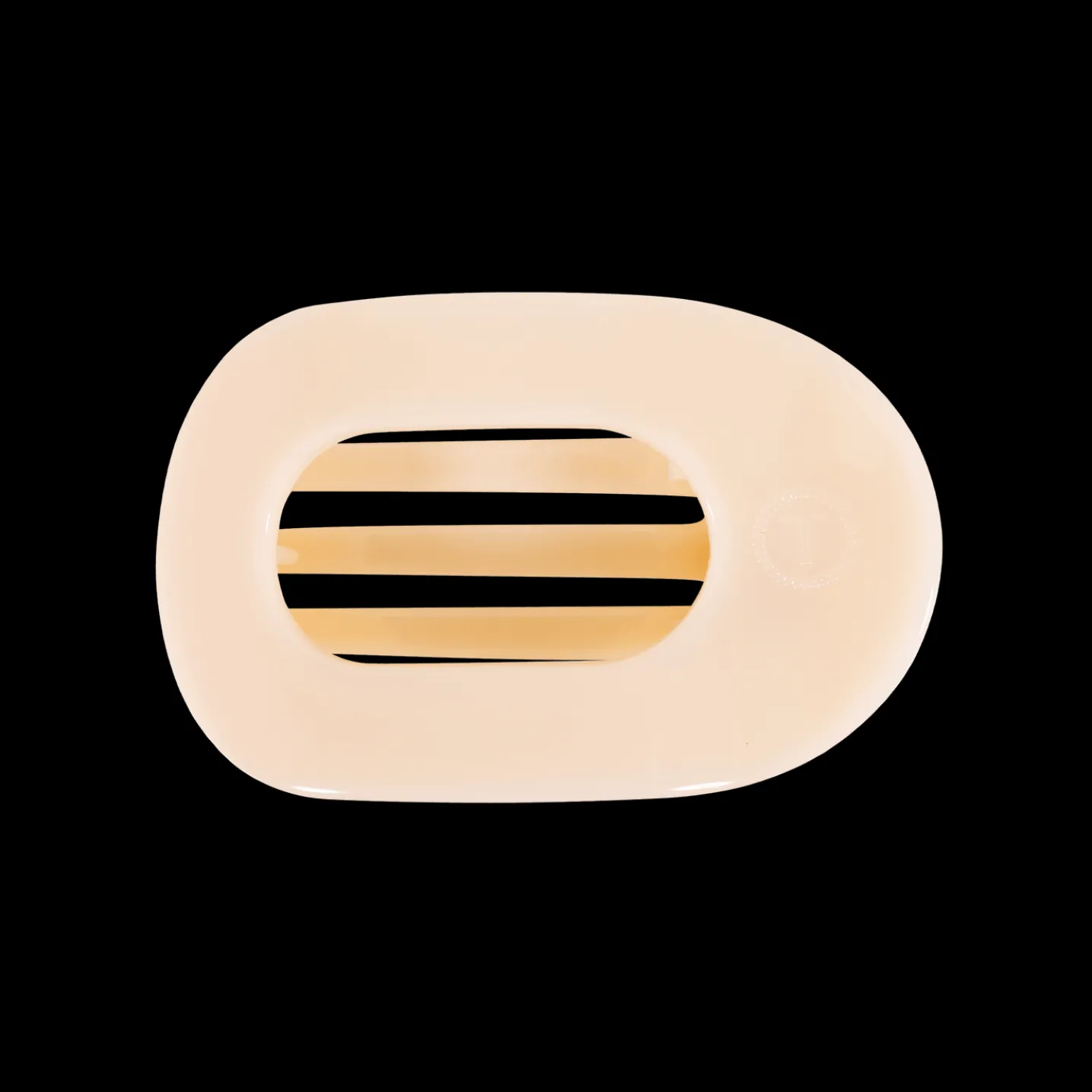 Almond Beige Medium Flat Round Hair Clip