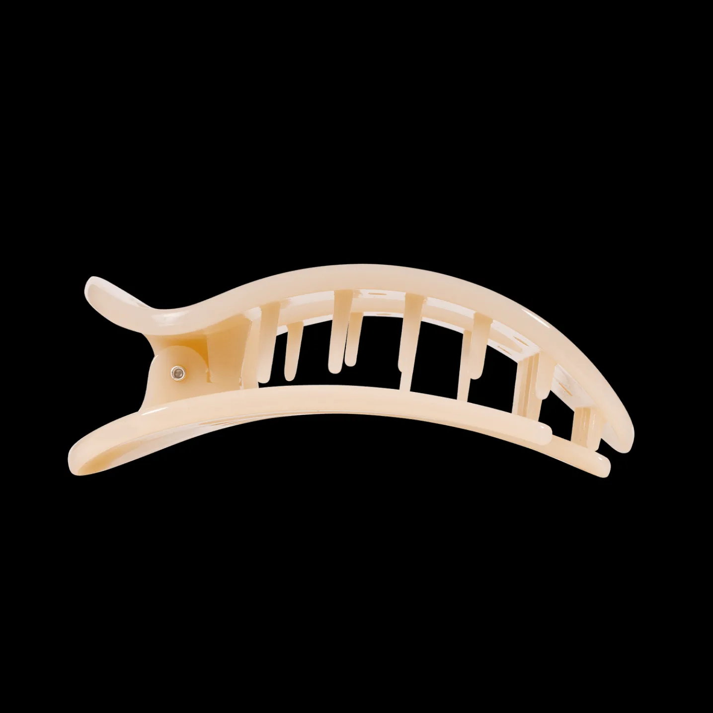 Almond Beige Small Flat Round Hair Clip