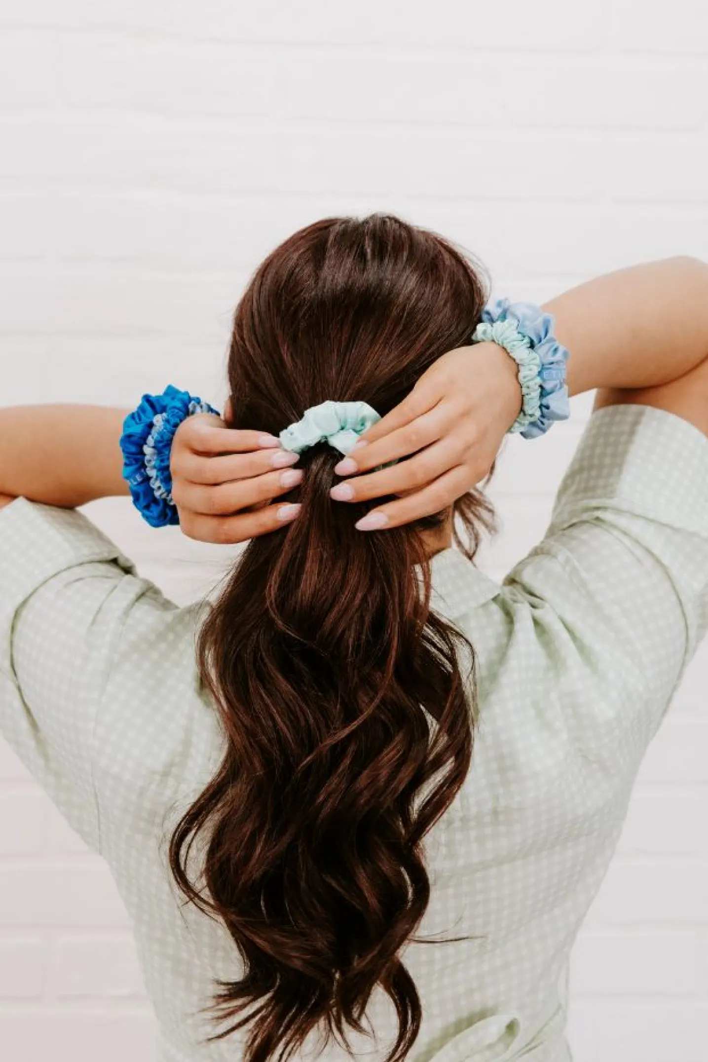 Blue My Mind Large Silk Scrunchies