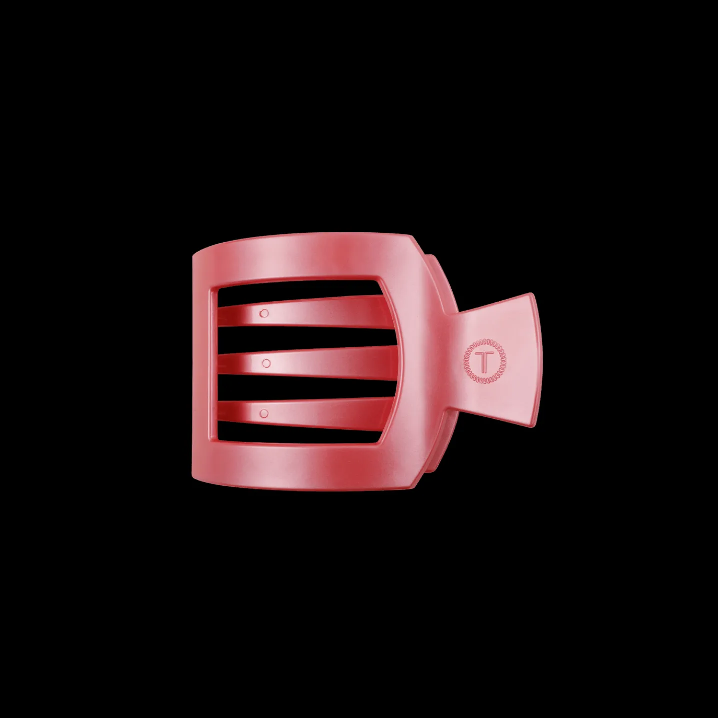 Calming Coral Small Flat Square Hair Clip