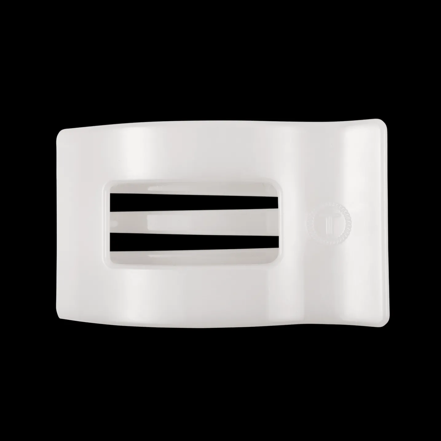 Coconut White Medium Flat Rectangle Hair Clip