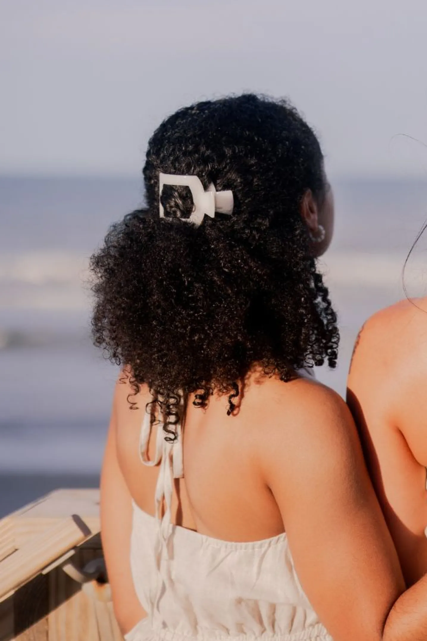 Coconut White Small Flat Square Hair Clip