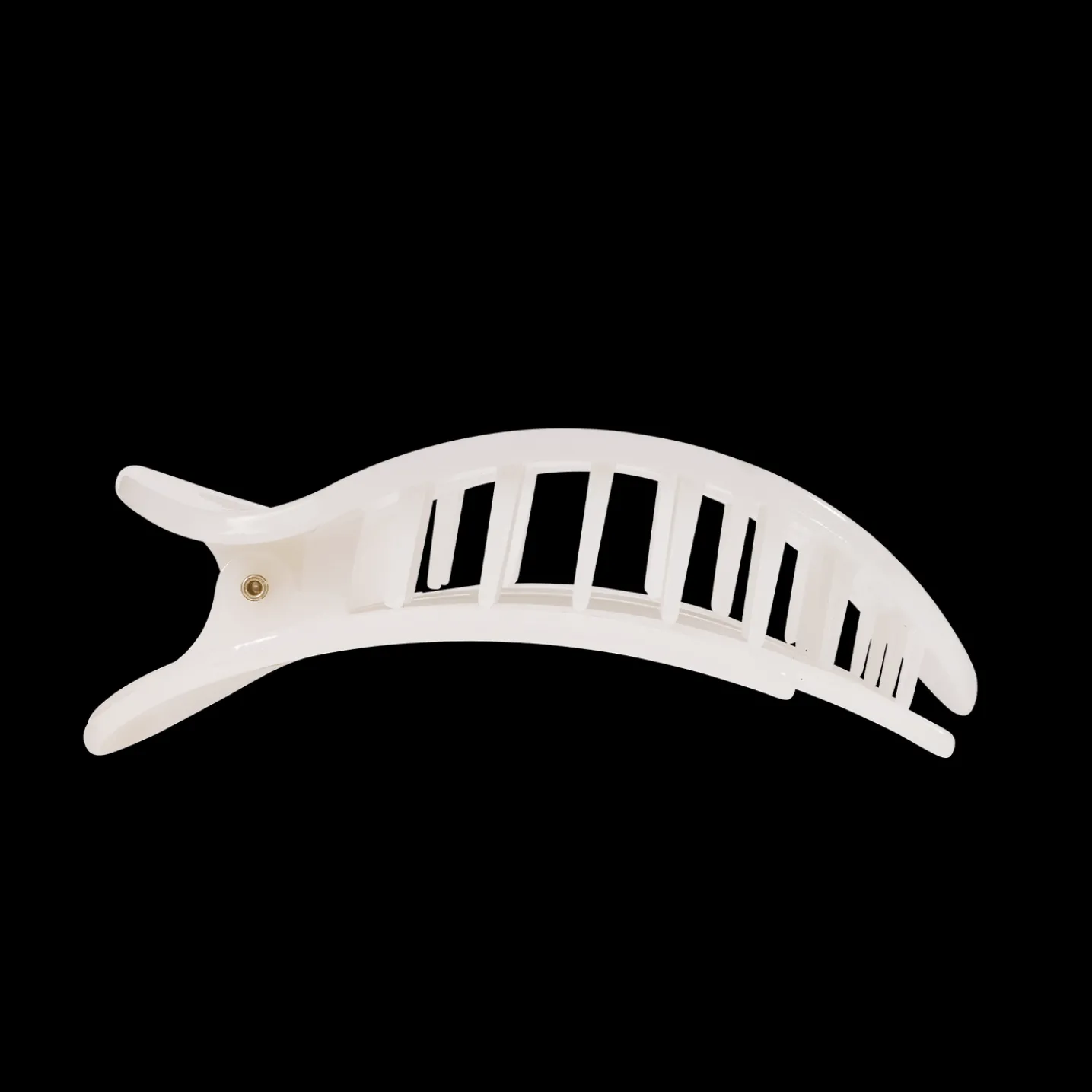 Coconut White Small Flat Round Hair Clip