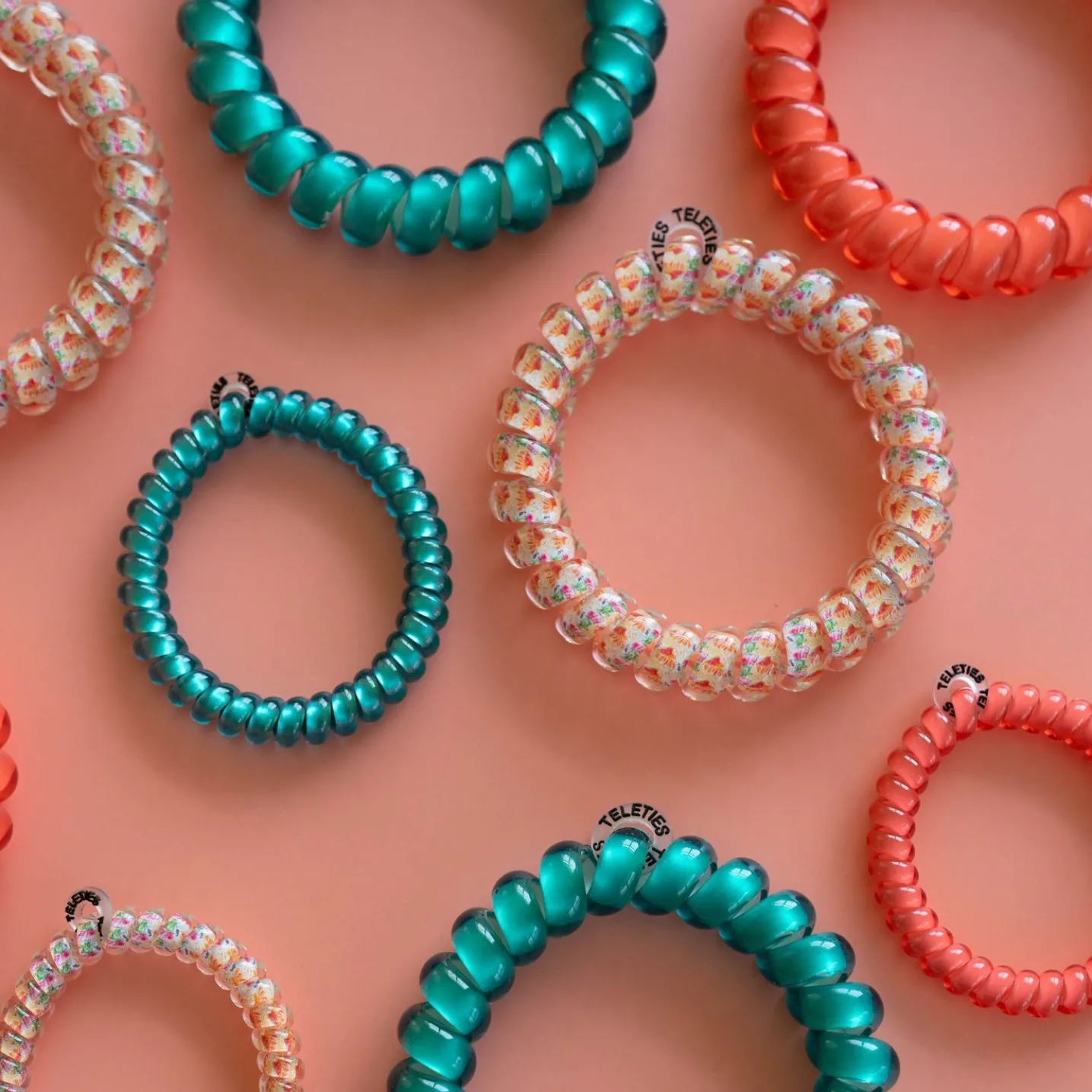 Coral Craze Small Hair Ties