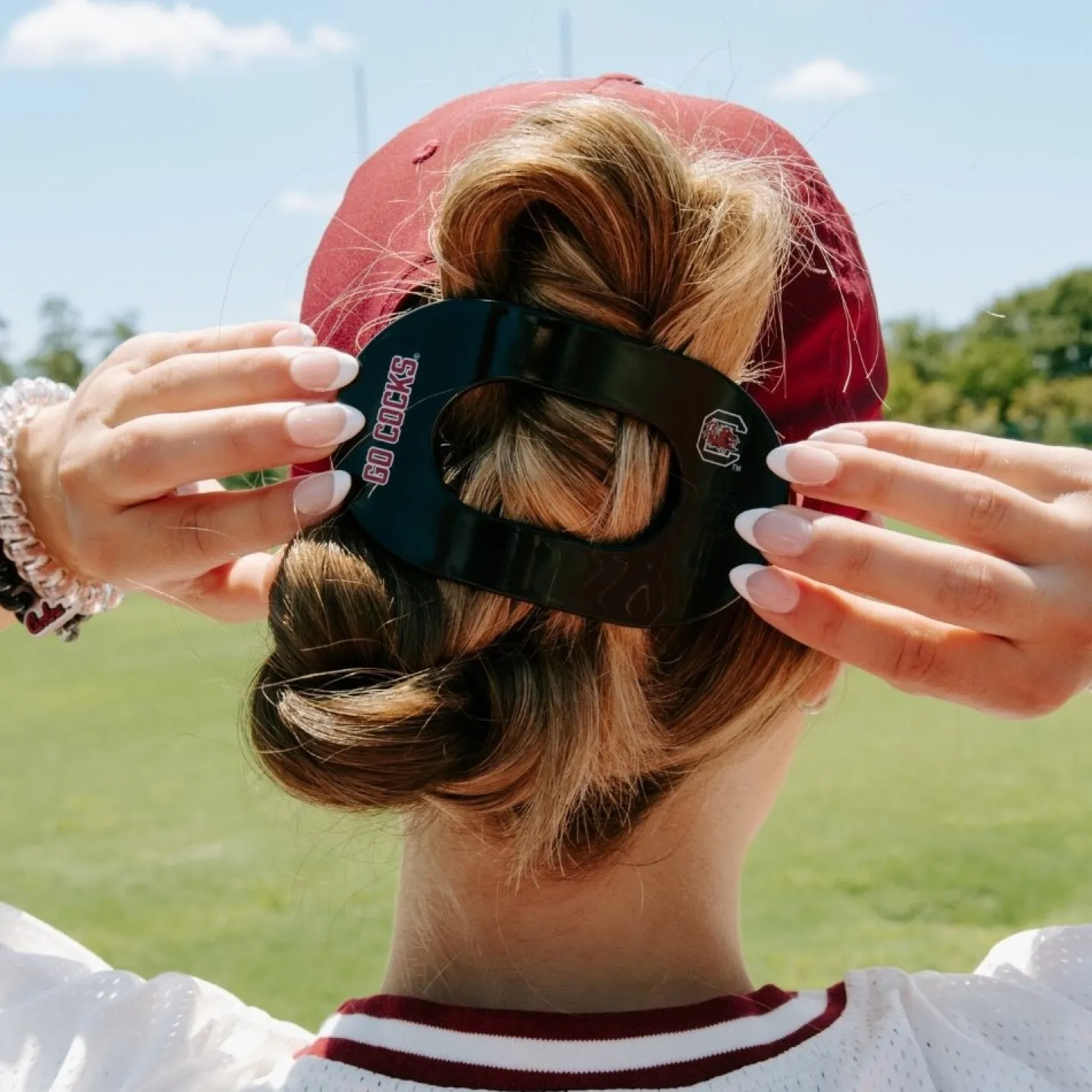 Go Cocks! Large Flat Round Hair Clip