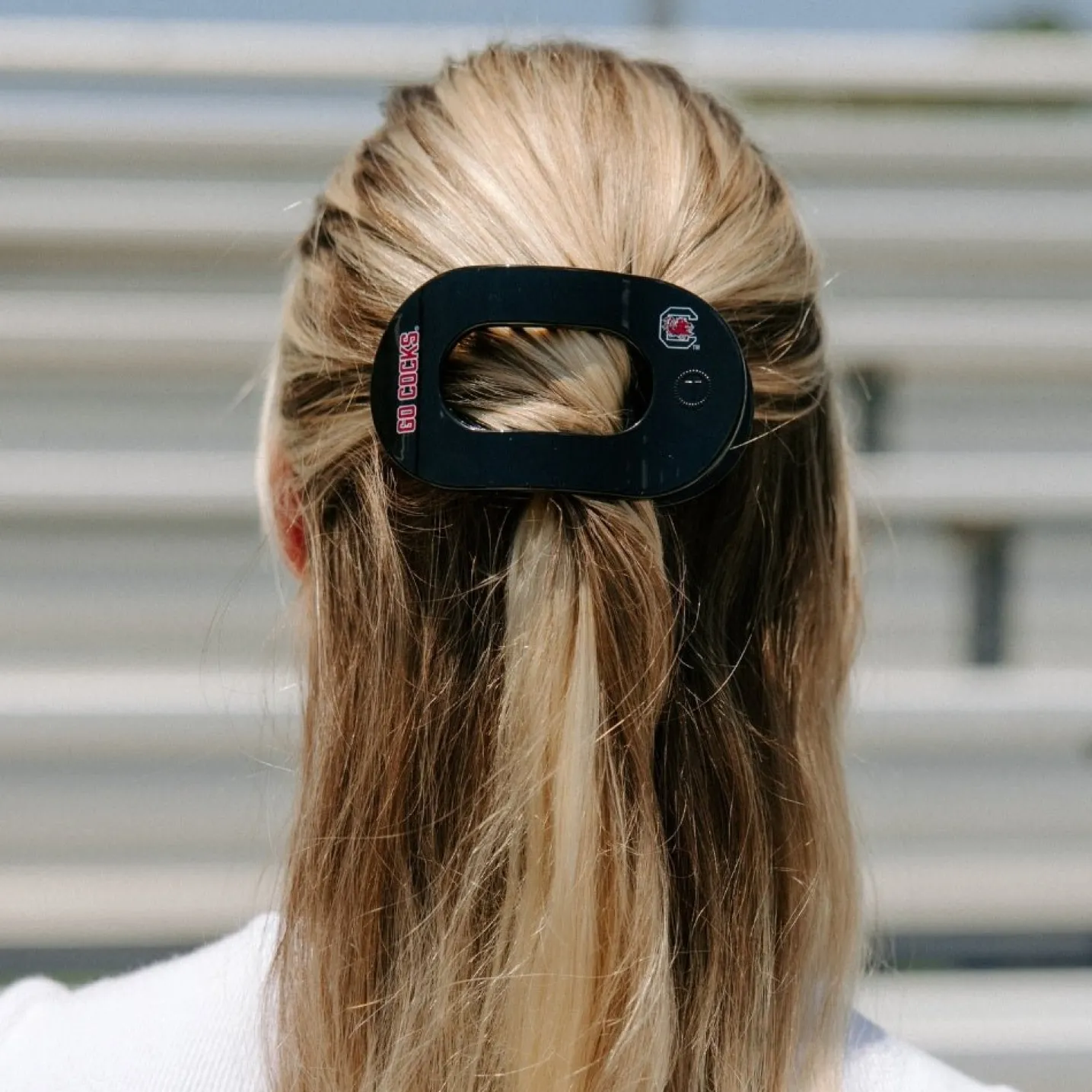 Go Cocks! Medium Flat Round Hair Clip