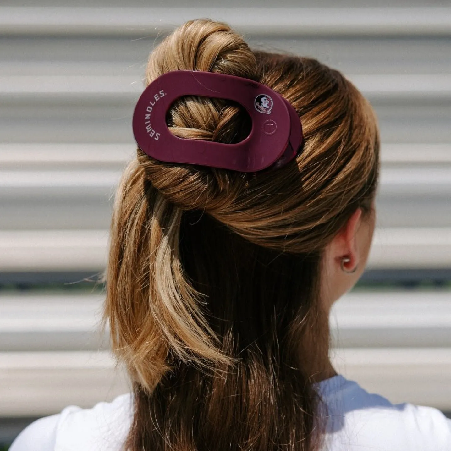 Go Noles! Large Flat Round Hair Clip