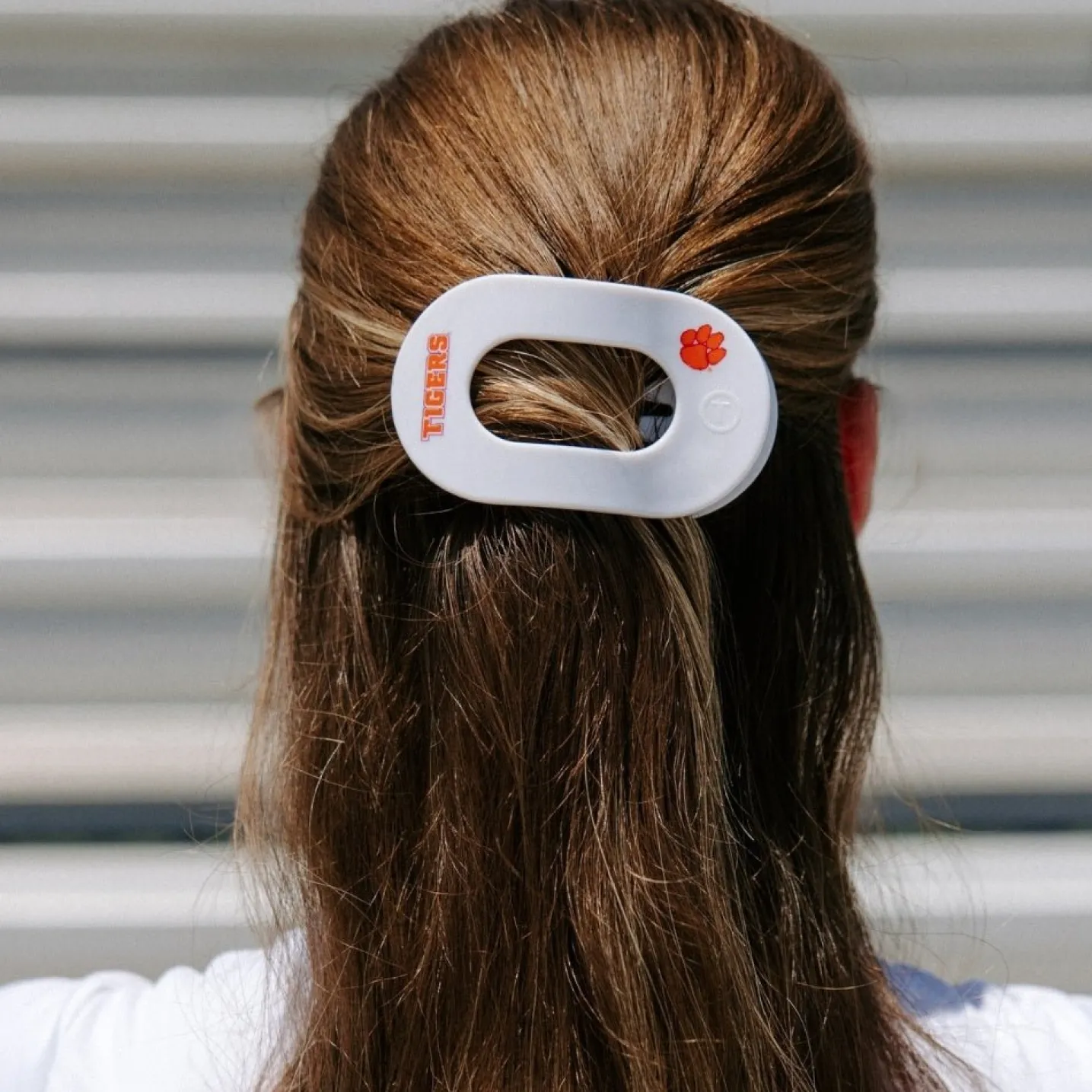 Go Tigers! Medium Flat Round Hair Clip