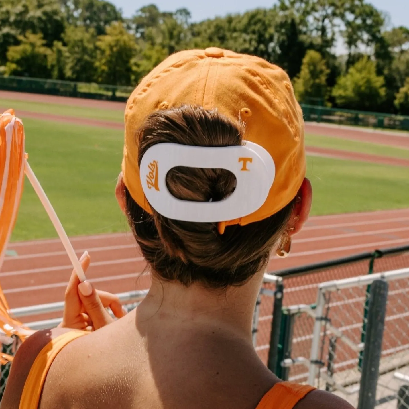 Go Vols! Large Flat Round Hair Clip