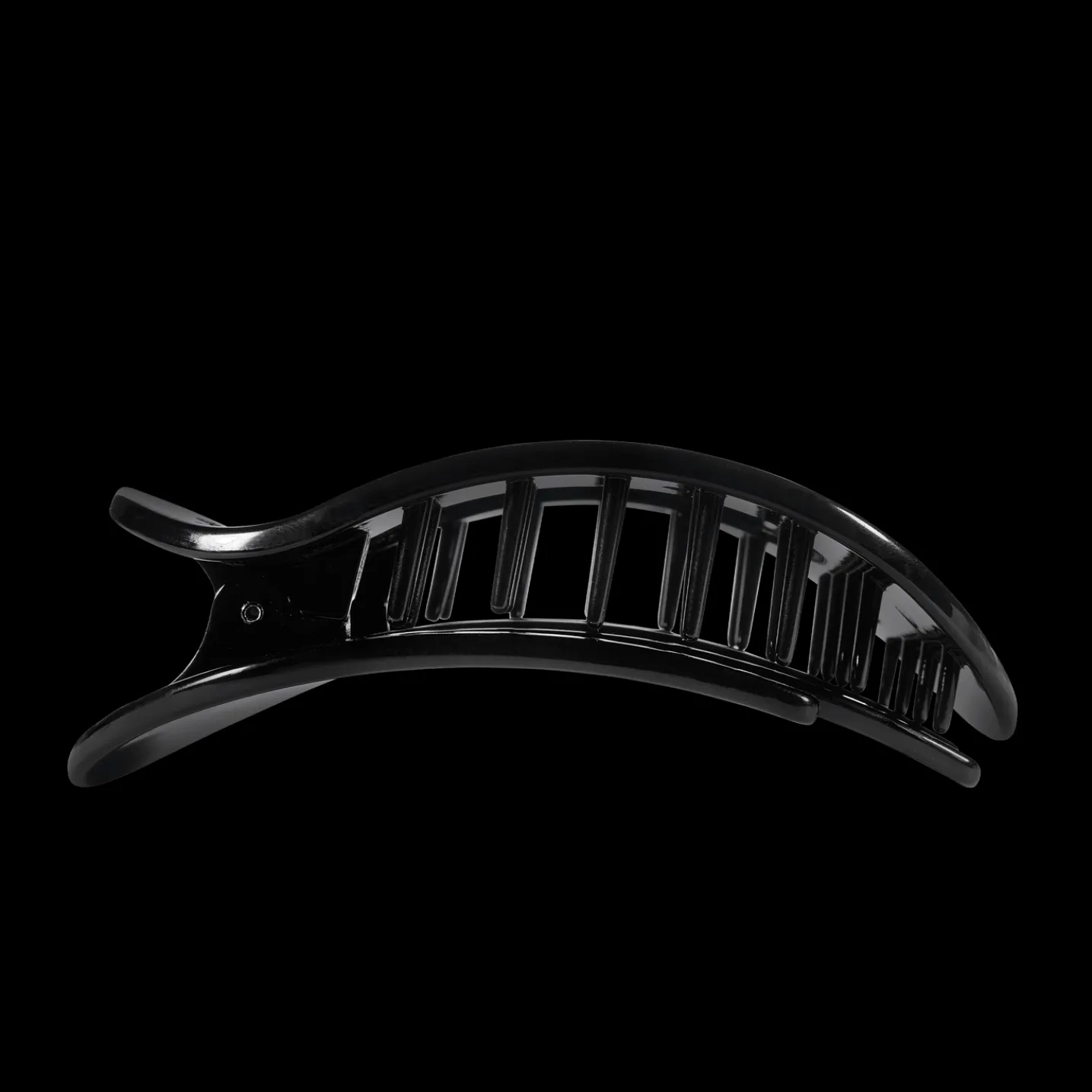 Jet Black Large Flat Round Hair Clip