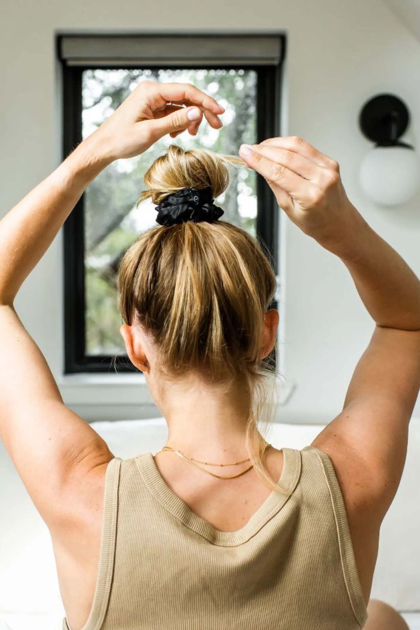 Jet Black Large Silk Scrunchies