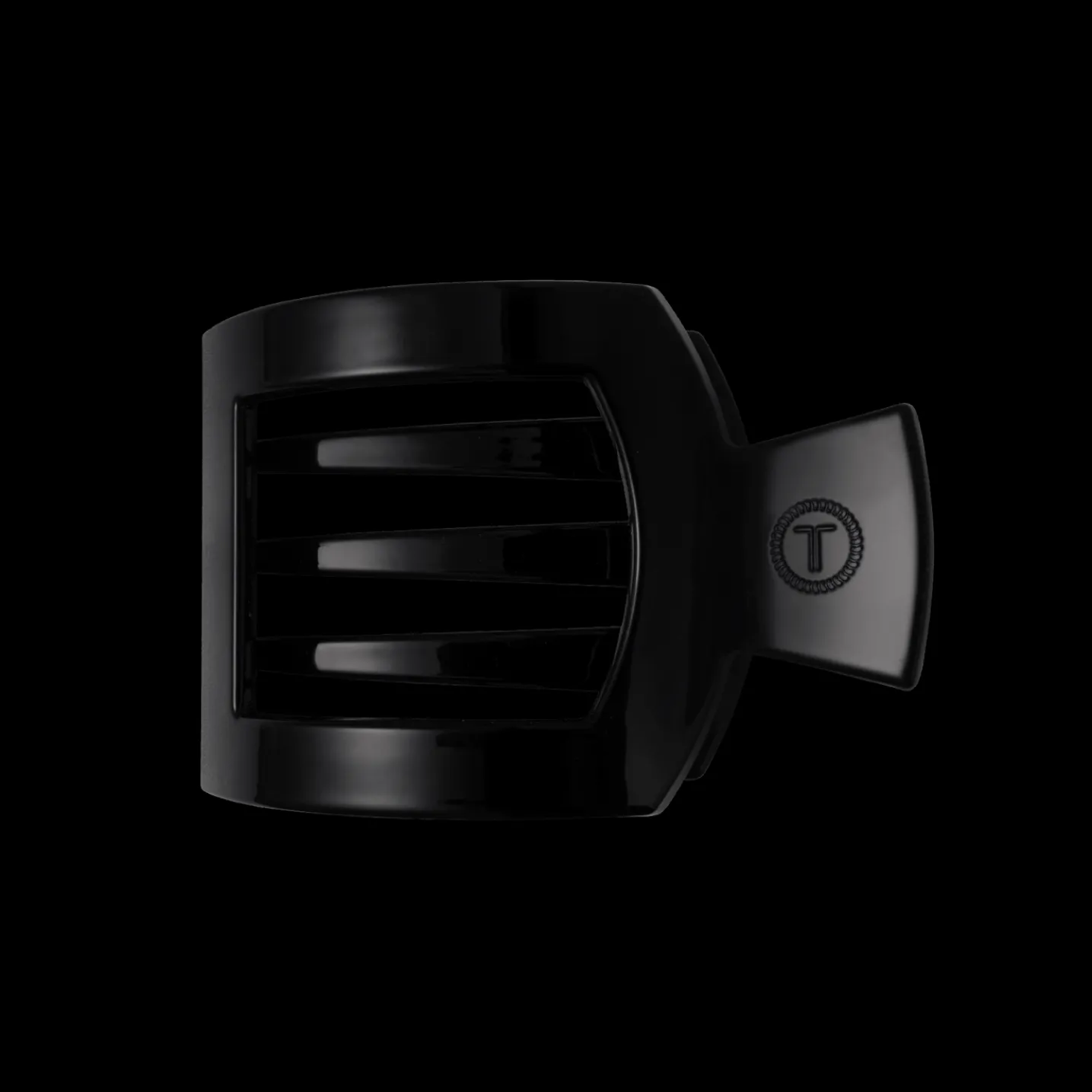 Jet Black Medium Flat Square Hair Clip