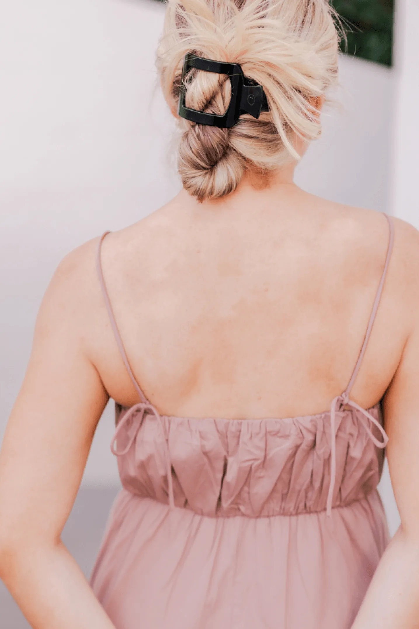 Jet Black Medium Flat Square Hair Clip