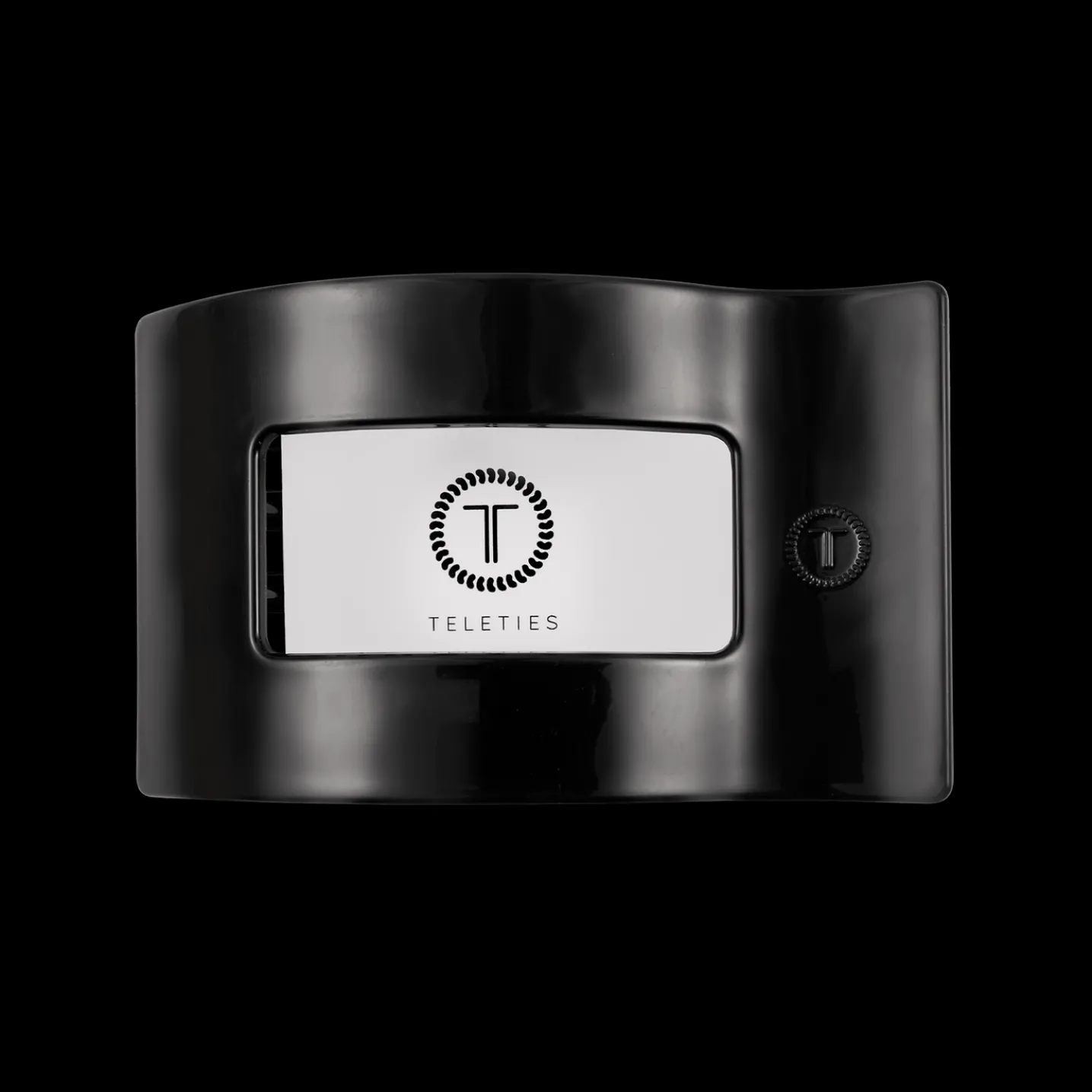 Jet Black Medium Flat Rectangle Hair Clip