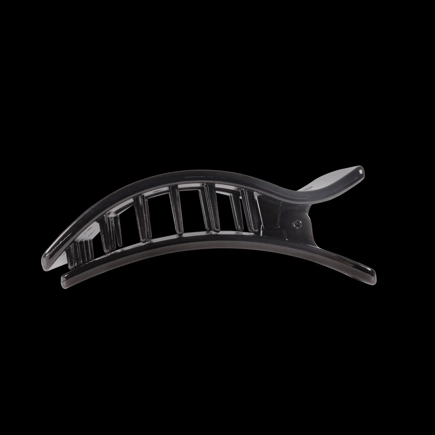 Jet Black Medium Flat Rectangle Hair Clip