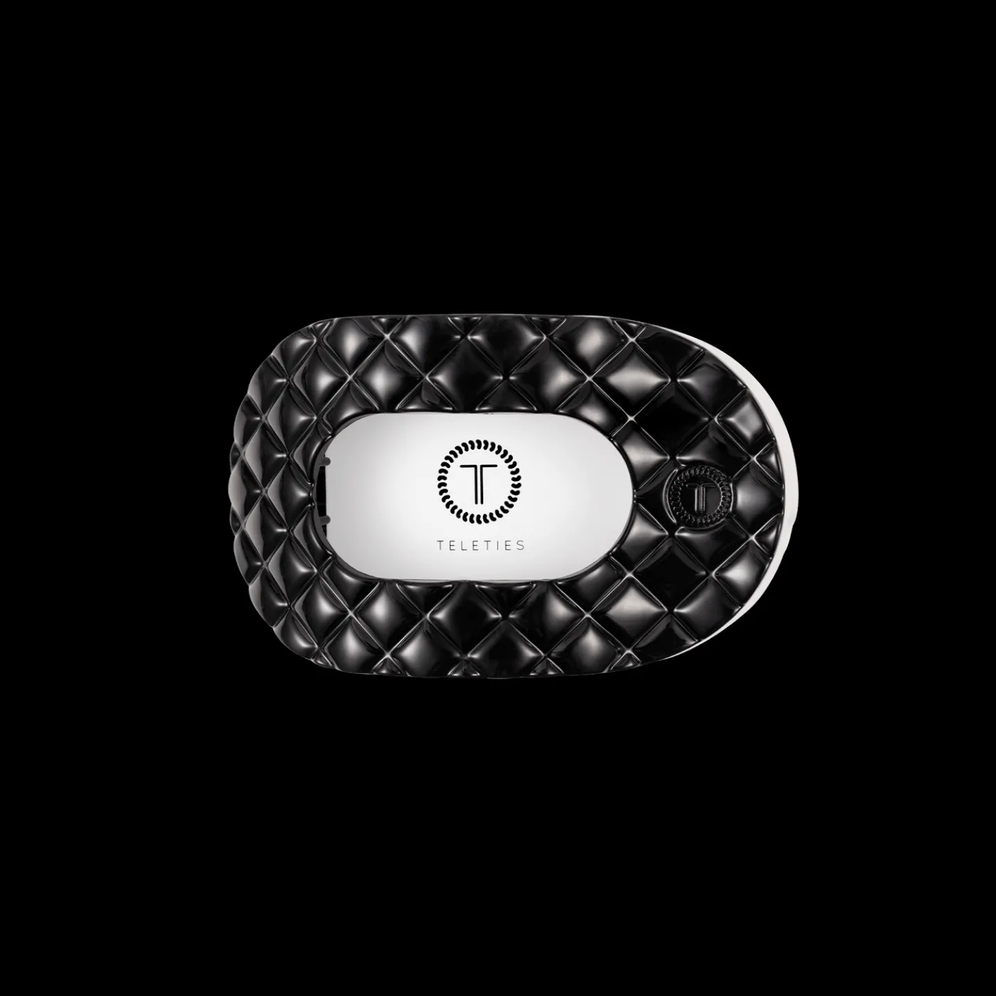 Jet Black Quilted Small Flat Round Hair Clip