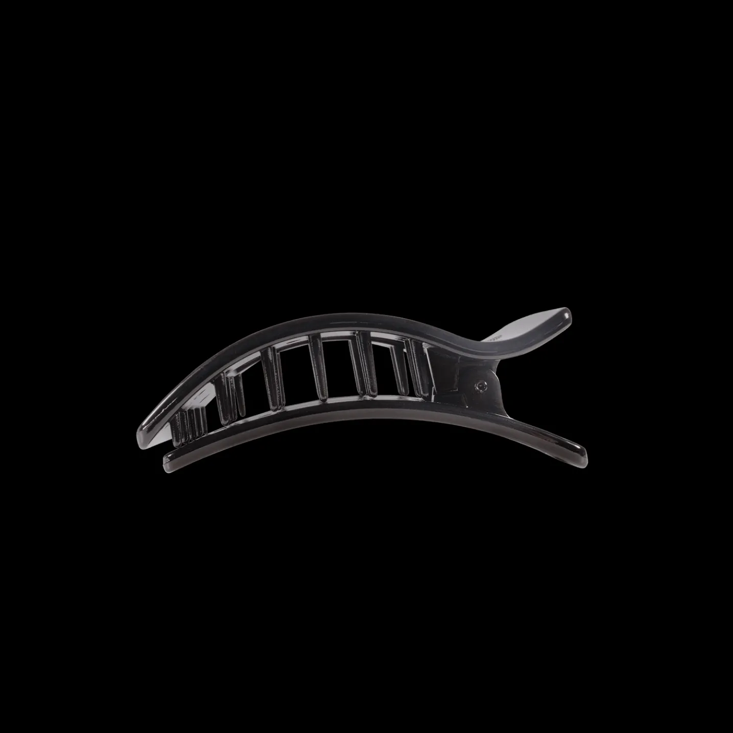 Jet Black Small Flat Rectangle Hair Clip