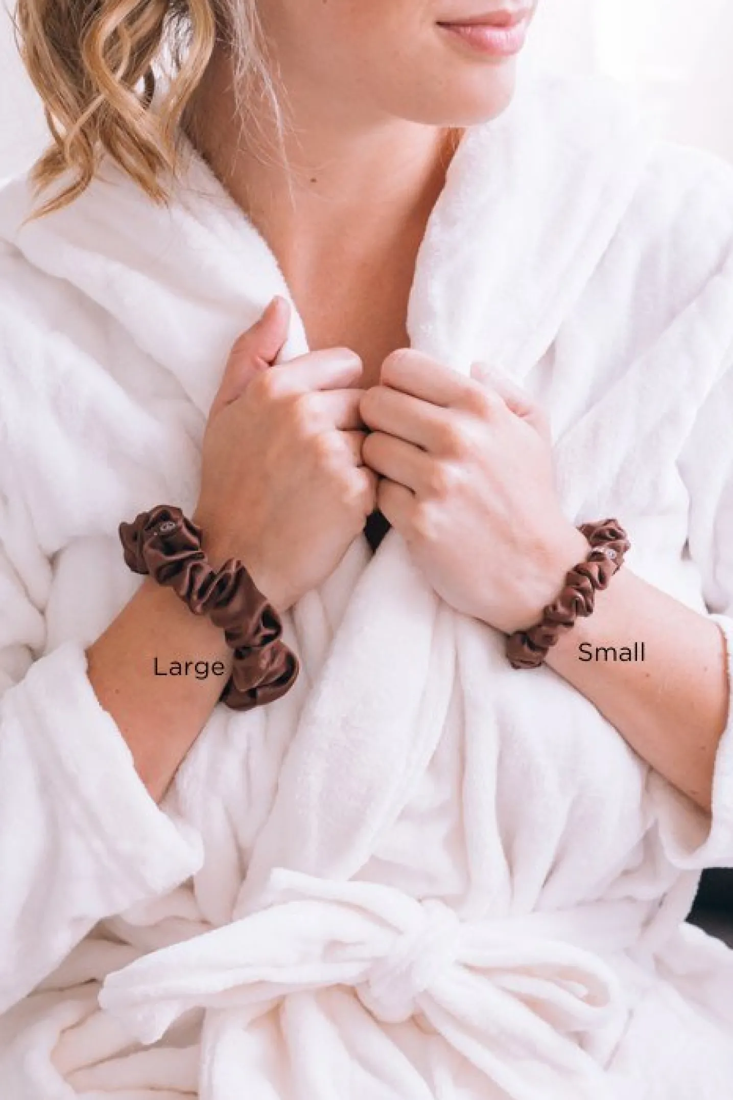 Jet Black Small Silk Scrunchies