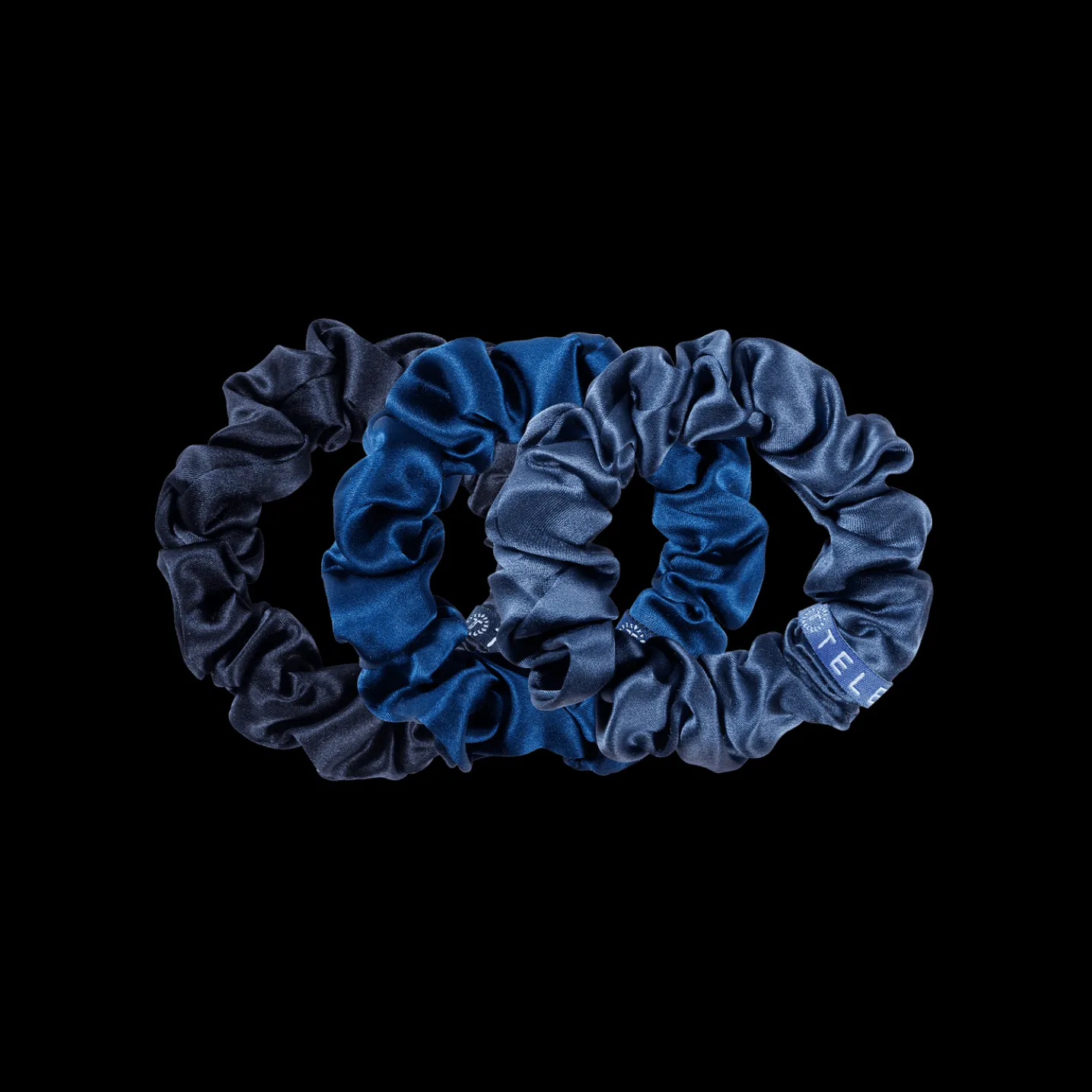 Midnight Rain Large Silk Scrunchies