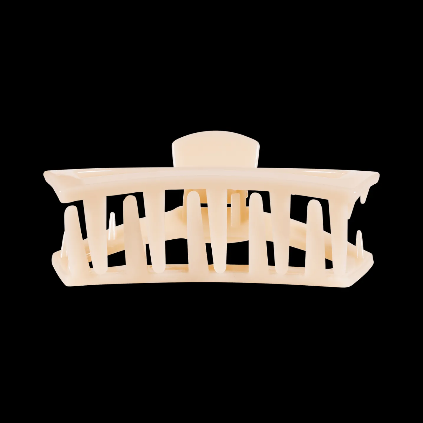 Open Almond Beige Medium Claw Hair Clip