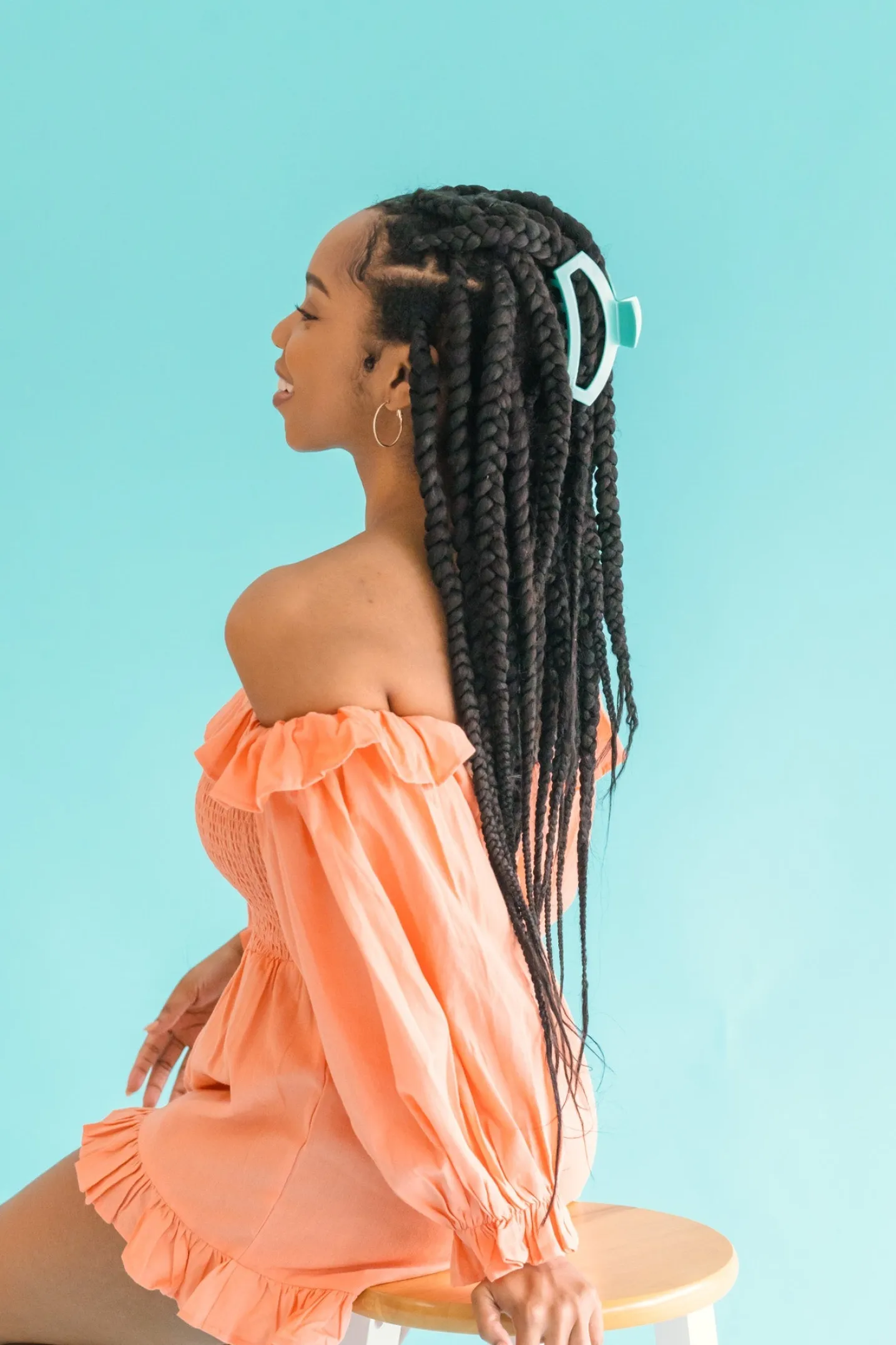 Open Totally Turquoise Large Claw Hair Clip