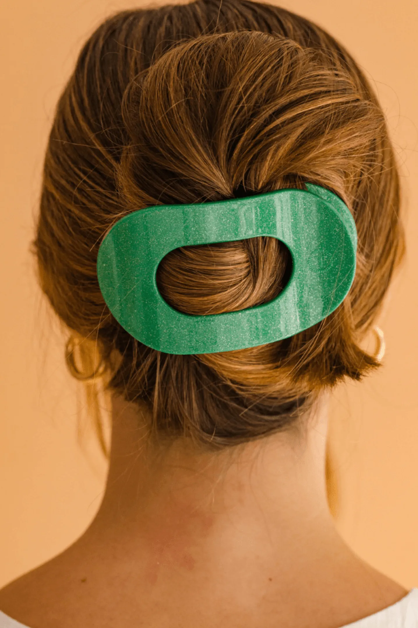 Shamrock Shimmer Large Flat Round Hair Clip