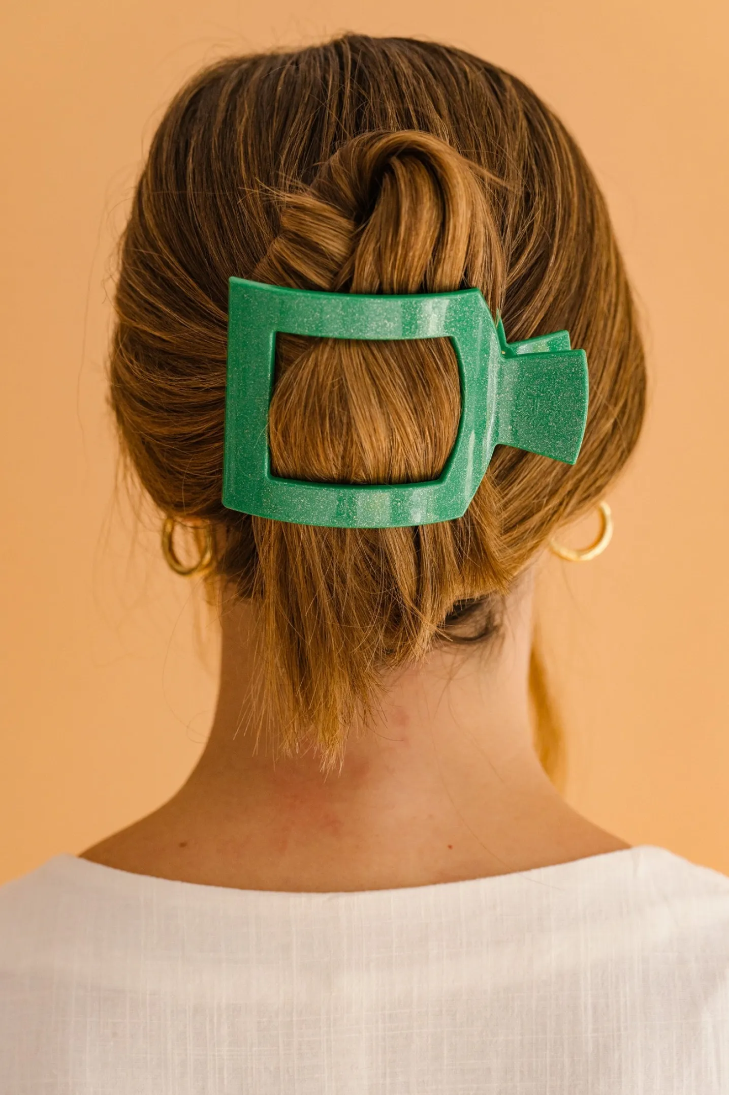 Shamrock Shimmer Large Flat Square Hair Clip