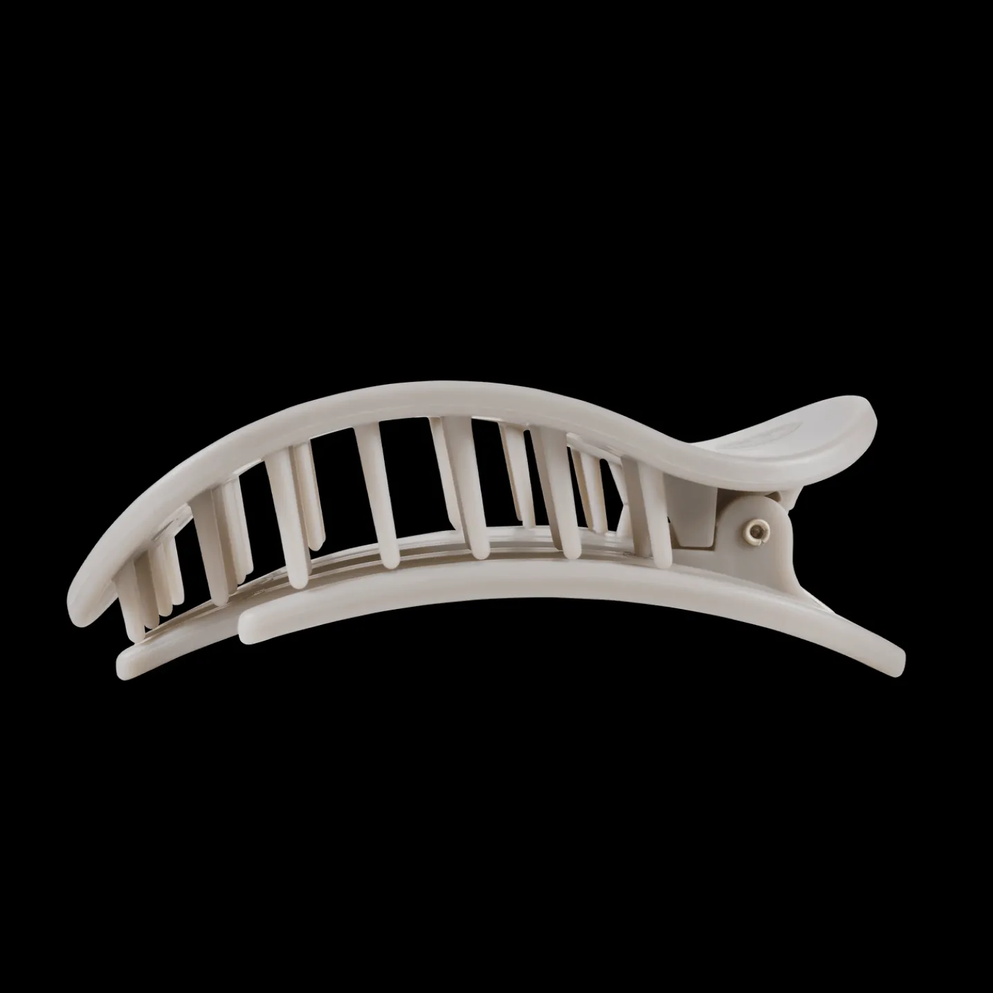 Silver Flames Large Flat Round Hair Clip