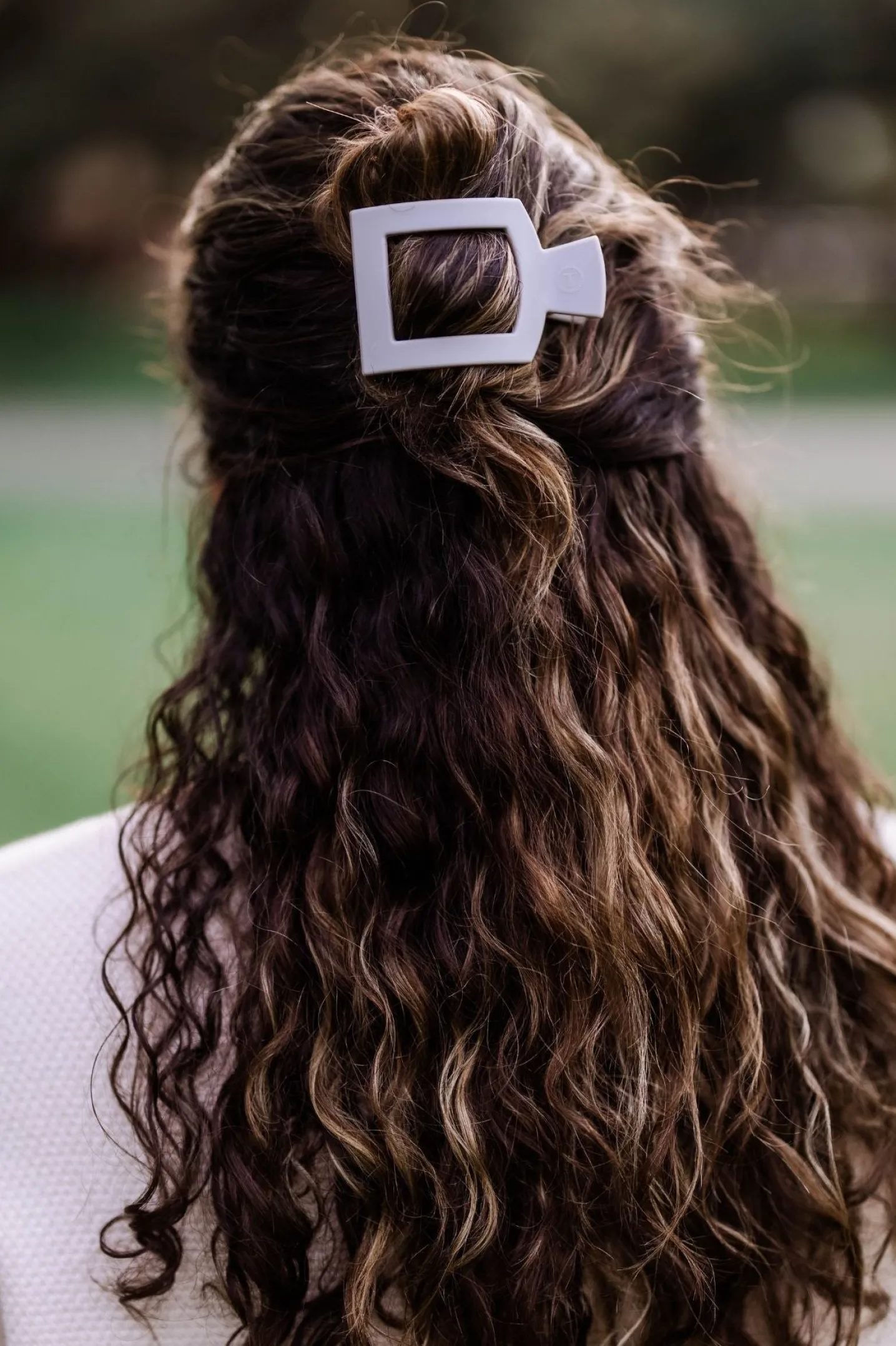 Silver Flames Small Flat Square Hair Clip