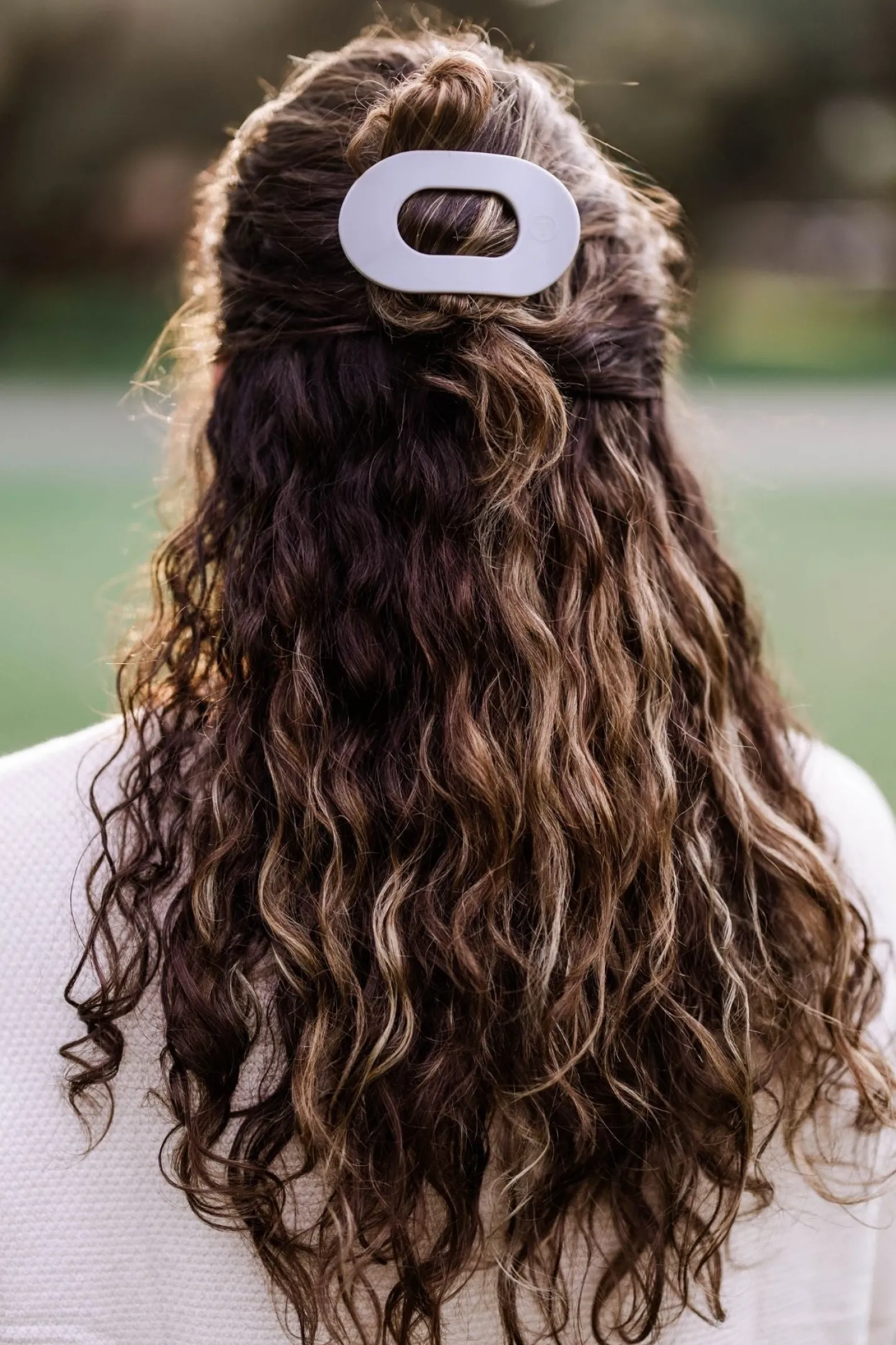 Silver Flames Small Flat Round Hair Clip