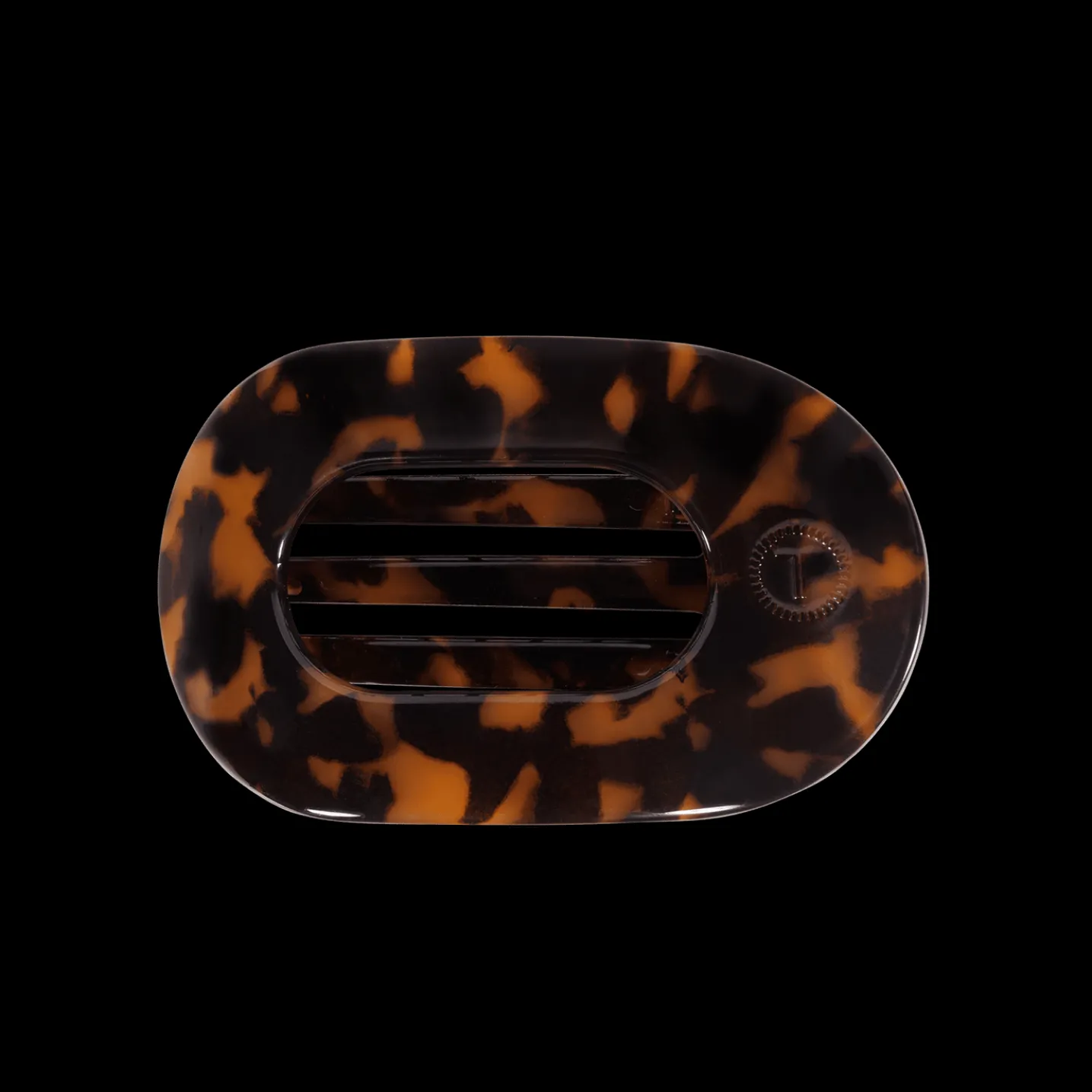 Tortoise Medium Flat Round Hair Clip