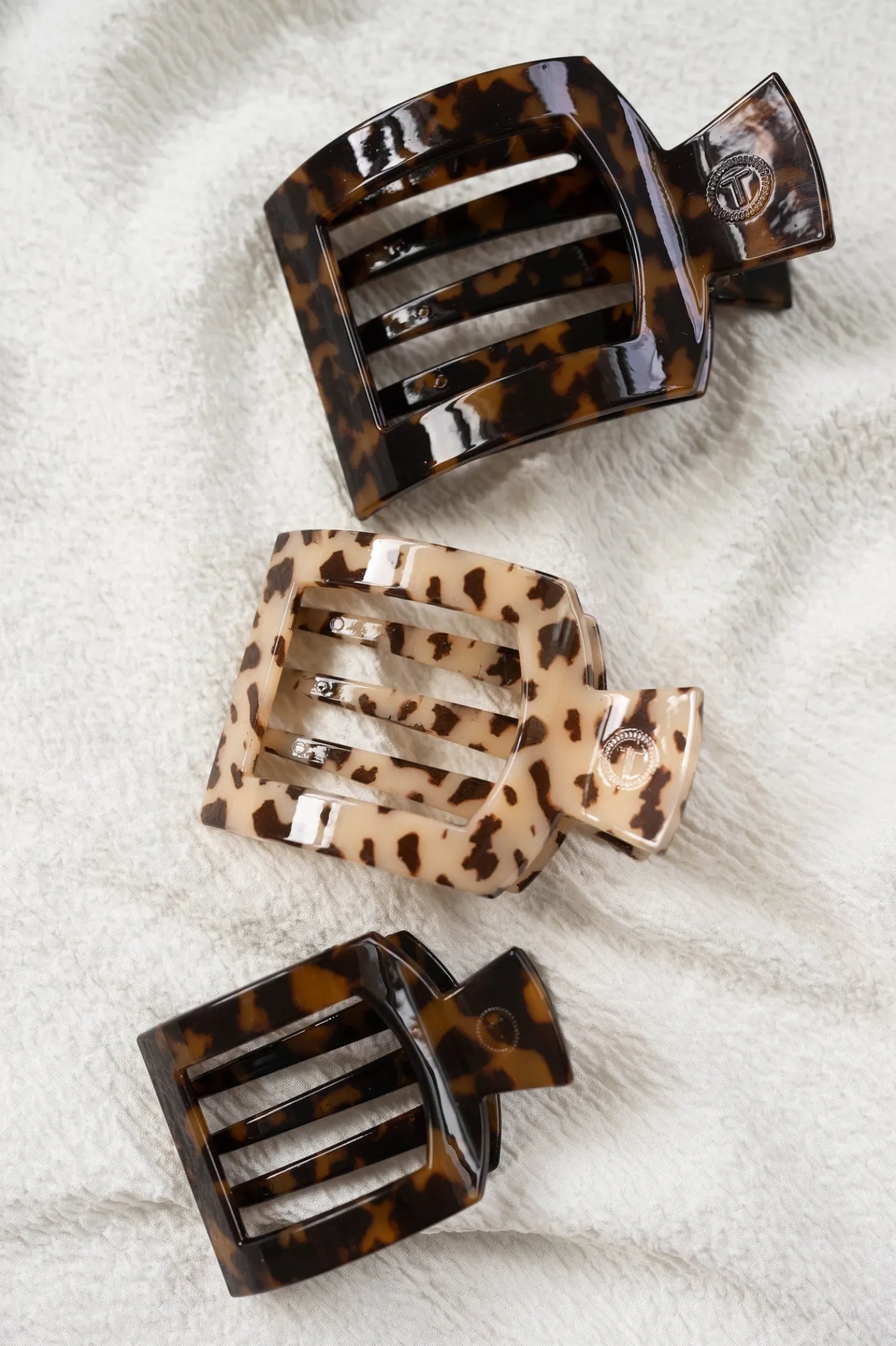 Tortoise Small Flat Square Hair Clip