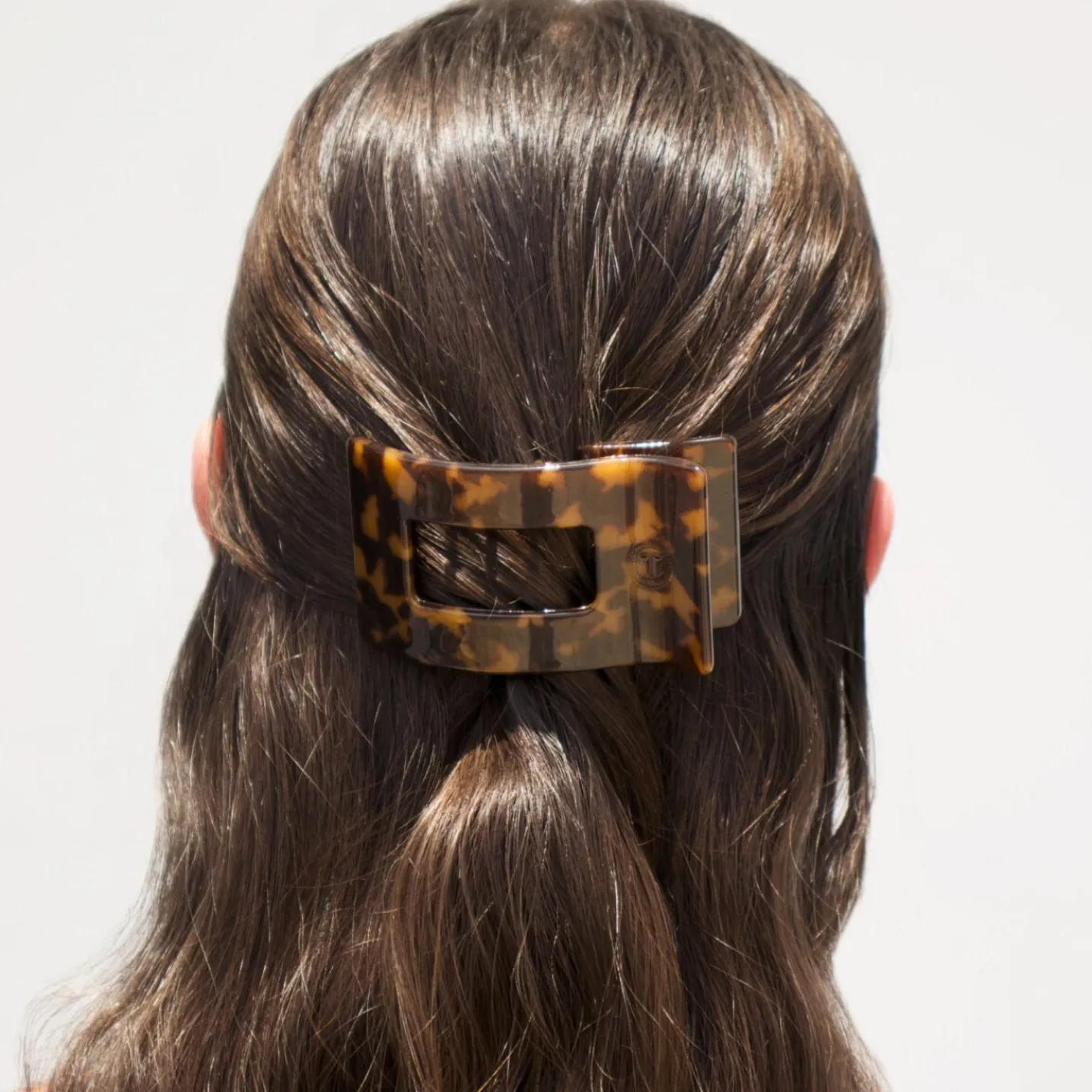 Tortoise Small Flat Rectangle Hair Clip