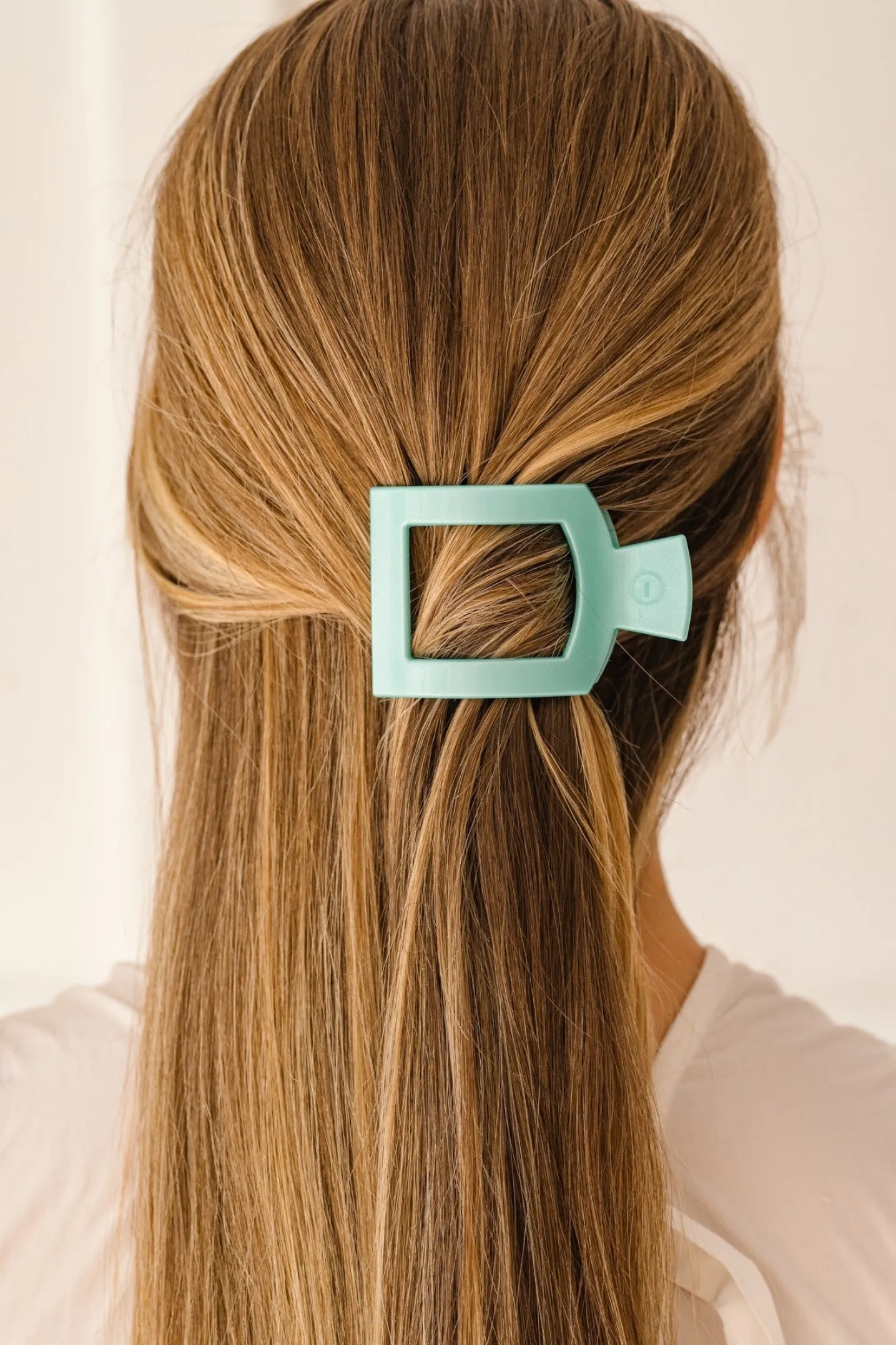 Totally Turquoise Small Flat Square Hair Clip