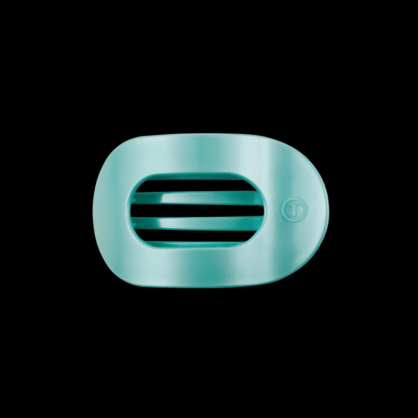 Totally Turquoise Small Flat Round Hair Clip