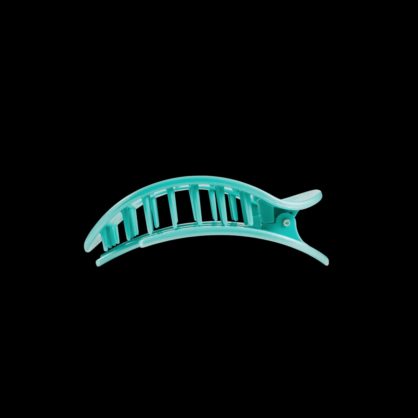 Totally Turquoise Small Flat Round Hair Clip