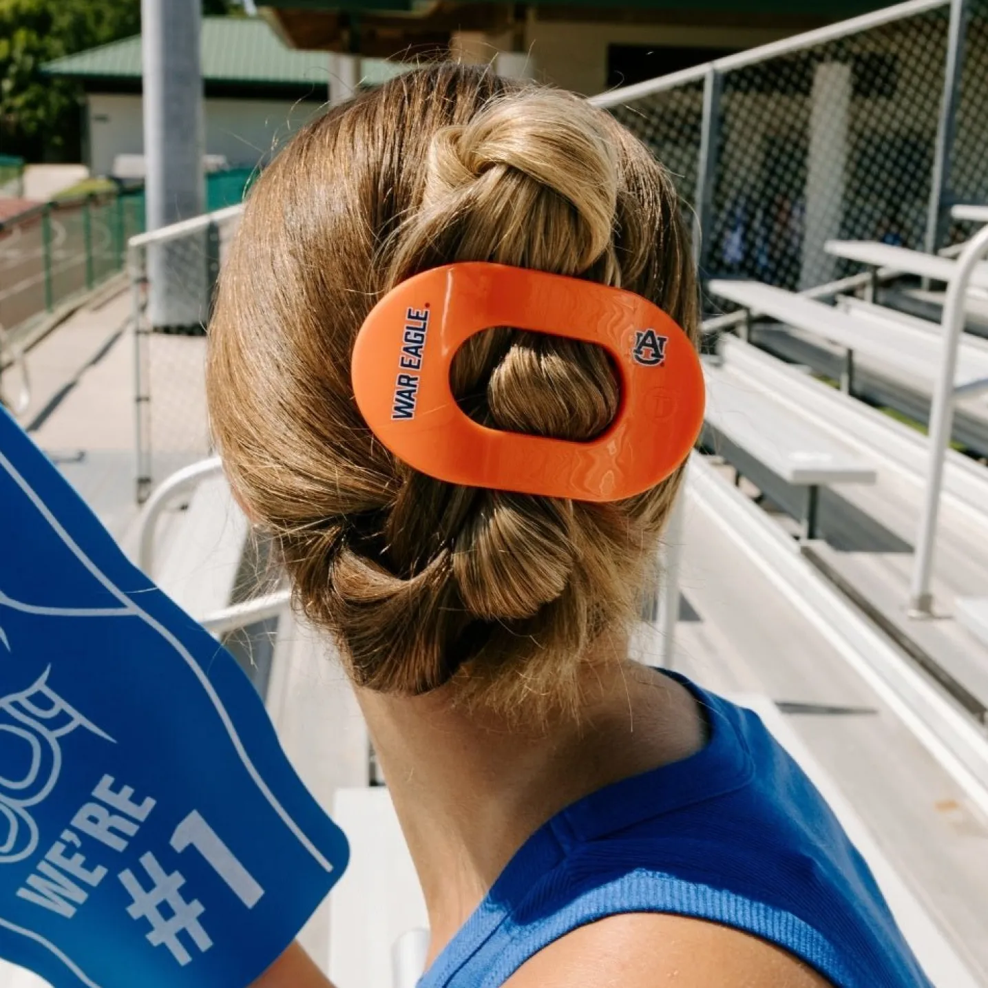War Eagle! Large Flat Round Hair Clip